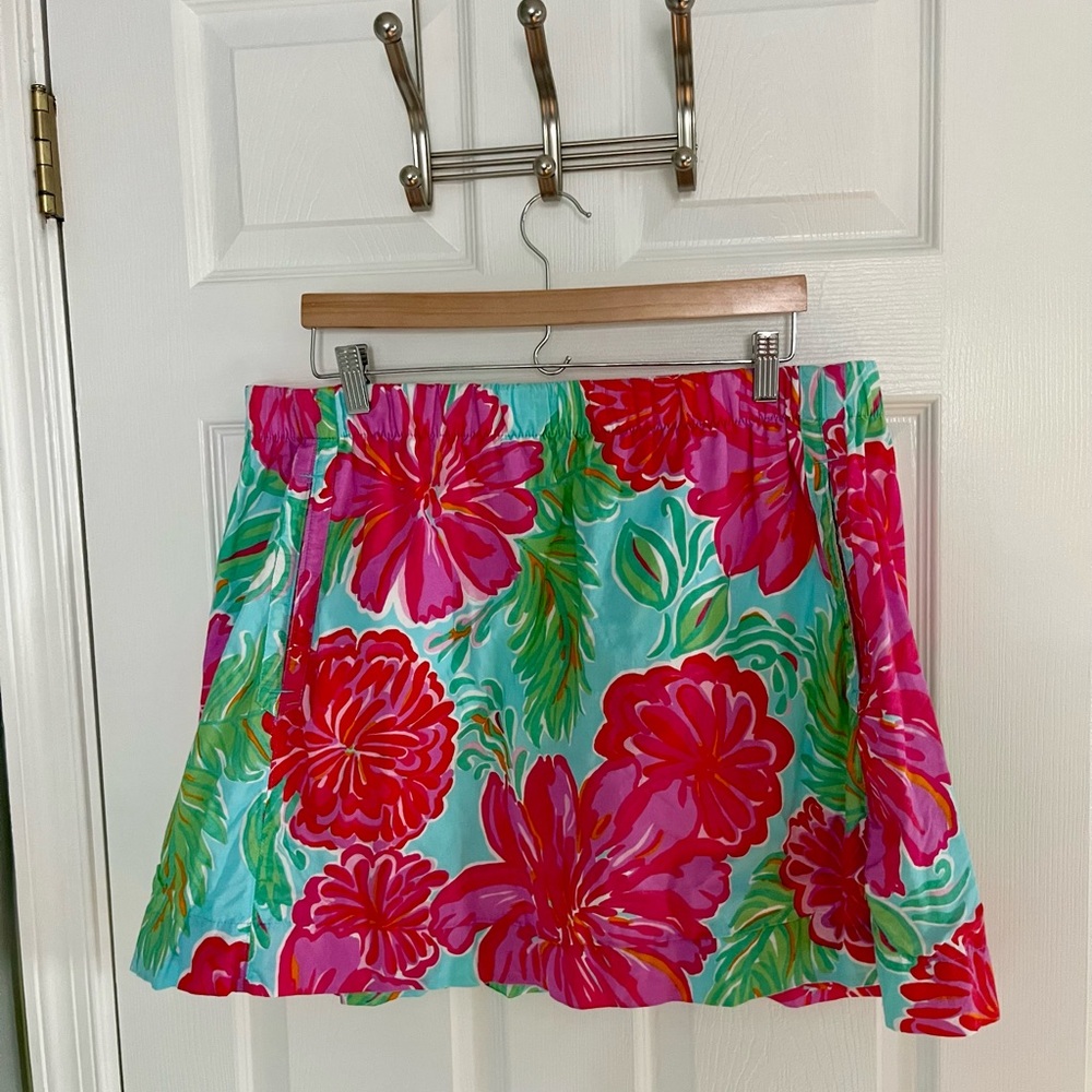 Lilly Pulitzer Cissy Skirt Shorely Blue Bellina Size XL EUC
